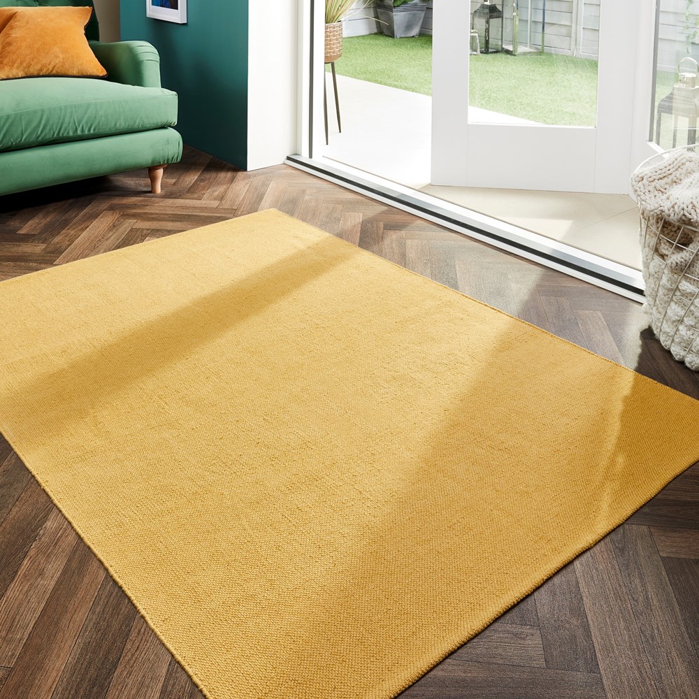 Hug Rug Woven Washable Rugs in Gold